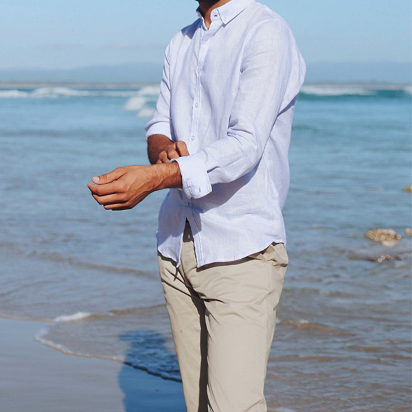 Men Long Sleeve Collar Shirt